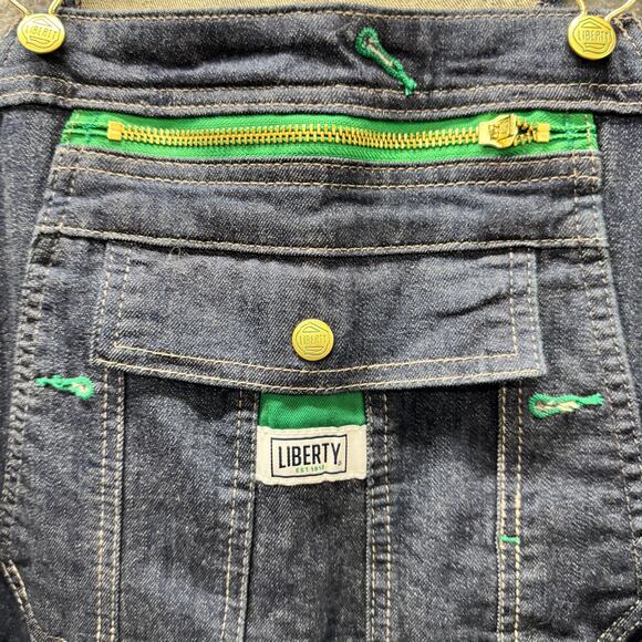 Liberty Bib Overalls Mens 38x30 (39x30 ACTUAL) Blue Denim Carpenter Utility - Picture 3 of 7